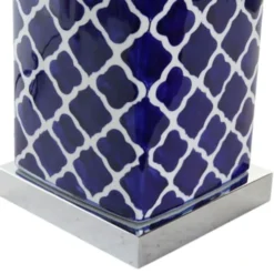 Wadiga Lampes à Poser Lampe à Poser Style Oriental En Porcelaine Bleue Et Blanche - 35x35x57 -Luminaires Soldes 202 lampe a poser style oriental en porcelaine bleue et blanche 35x35x57 2