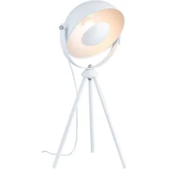 ATHM DESIGN Lampes à Poser Lampe Abat Jour Blanc Et Pieds Métal -Luminaires Soldes 202 lampe abat jour blanc et pieds metal 3