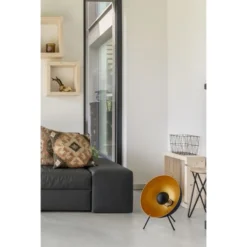 ATHM DESIGN Lampes à Poser Lampe Abat Jour Et Pied Métal Noir -Luminaires Soldes 202 lampe abat jour et pied metal noir 2