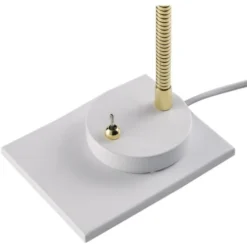 ATHM DESIGN Lampes à Poser Lampe Abat Jour Métal Et Pied Blanc -Luminaires Soldes 202 lampe abat jour metal et pied blanc 3