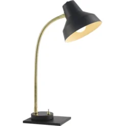 ATHM DESIGN Lampes à Poser Lampe Abat Jour Métal Et Pied Noir -Luminaires Soldes 202 lampe abat jour metal et pied noir 2