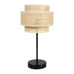 Jardideco Lampes à Poser Lampe Abat-jour Papier Rotin 3 Niveaux -Luminaires Soldes 202 lampe abat jour papier rotin 3 niveaux 4