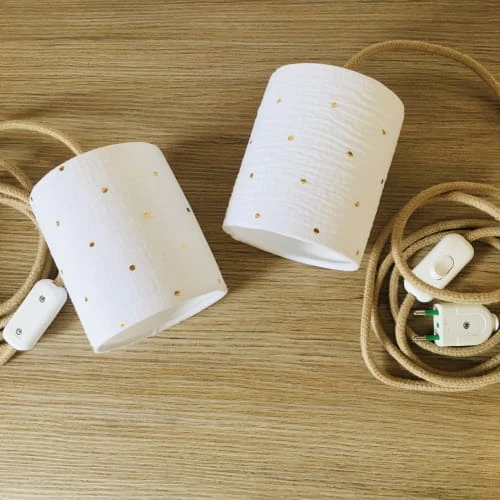 Belamp Lampes à Poser Lampe Baladeuse Double Gaze Blanc Cordon Jute 4 Belamp Lampes à Poser Lampe Baladeuse Double Gaze Blanc Cordon Jute – Image 2