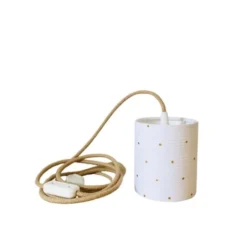 Belamp Lampes à Poser Lampe Baladeuse Double Gaze Blanc Cordon Jute