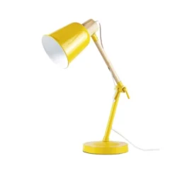 Maisons Du Monde Lampes De Chevet Enfant Lampe De Bureau En Métal Jaune Et Hévéa -Luminaires Soldes 202 lampe de bureau en metal jaune et hevea 1000 7 22 181652 2