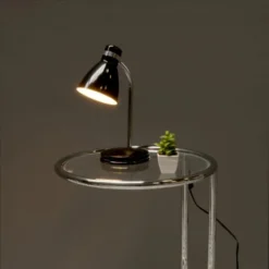 Present Time Lampes à Poser Lampe De Bureau En Métal Noir H34cm -Luminaires Soldes 202 lampe de bureau en metal noir h34cm 4