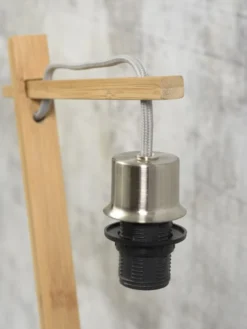 Good & Mojo Lampes à Poser Lampe De Table Bambou/lin Noir H46cm 10 Good & Mojo Lampes à Poser Lampe De Table Bambou/lin Noir H46cm -Luminaires Soldes 202 lampe de table bambou lin noir h46cm 2