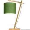 Good & Mojo Lampes à Poser Lampe De Table Bambou/lin Vert H46cm -Luminaires Soldes 202 lampe de table bambou lin vert h46cm