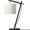 Good & Mojo Lampes à Poser Lampe De Table Bambou Noir/lin H46cm -Luminaires Soldes 202 lampe de table bambou noir lin h46cm 12