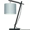 Good & Mojo Lampes à Poser Lampe De Table Bambou Noir/lin H46cm -Luminaires Soldes 202 lampe de table bambou noir lin h46cm 18