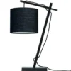 Good & Mojo Lampes à Poser Lampe De Table Bambou Noir/lin H46cm -Luminaires Soldes 202 lampe de table bambou noir lin h46cm 36