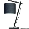 Good & Mojo Lampes à Poser Lampe De Table Bambou Noir/lin H46cm -Luminaires Soldes 202 lampe de table bambou noir lin h46cm 6