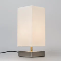 QAZQA Lampes à Poser Lampe De Table En Métal Blanc -Luminaires Soldes 202 lampe de table en metal blanc 9