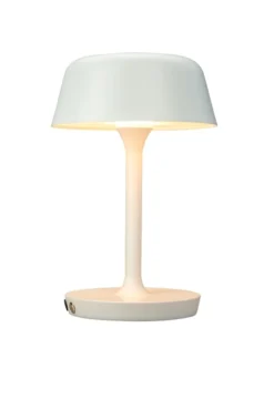 Dyberg Larsen Lampes à Poser Lampe De Table En Métal Blanc Mat Et Métal Brossé, H 30 Cm D 19,5 Cm -Luminaires Soldes 202 lampe de table en metal blanc mat et metal brosse h 30 cm d 19 5 cm 2