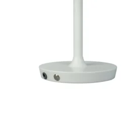 Dyberg Larsen Lampes à Poser Lampe De Table En Métal Blanc Mat Et Métal Brossé, H 30 Cm D 19,5 Cm -Luminaires Soldes 202 lampe de table en metal blanc mat et metal brosse h 30 cm d 19 5 cm 3