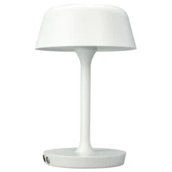 Dyberg Larsen Lampes à Poser Lampe De Table En Métal Blanc Mat Et Métal Brossé, H 30 Cm D 19,5 Cm -Luminaires Soldes 202 lampe de table en metal blanc mat et metal brosse h 30 cm d 19 5 cm 4