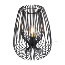 Keria Lampes à Poser Lampe De Table En Métal Noir -Luminaires Soldes 202 lampe de table en metal noir 36