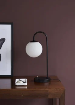 Dyberg Larsen Lampes à Poser Lampe De Table En Verre Et Métal Noir Mat, H 46 Cm D 15 Cm -Luminaires Soldes 202 lampe de table en verre et metal noir mat h 46 cm d 15 cm 2