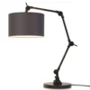 It's About Romi Lampes à Poser Lampe De Table Noire Flexible Et Abat-jour Gris Foncé H100cm -Luminaires Soldes 202 lampe de table noire flexible et abat jour gris fonce h100cm