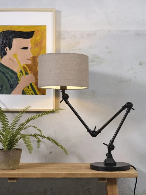 It's About Romi Lampes à Poser Lampe De Table Noire Flexible Et Abat-jour Gris H100cm 4 It's About Romi Lampes à Poser Lampe De Table Noire Flexible Et Abat-jour Gris H100cm – Image 2