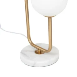 Maisons Du Monde Lampes à Poser Lampe Deux Globes En Verre Et Métal Doré, Socle En Marbre Blanc -Luminaires Soldes 202 lampe deux globes en verre et metal dore socle en marbre blanc 1000 16 31 229057 2