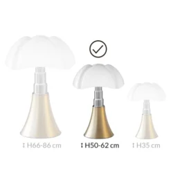 Martinelli Luce Lampes à Poser Lampe Dimmer LED Pied Télescopique Or H50-62cm -Luminaires Soldes 202 lampe dimmer led pied telescopique or h50 62cm 5