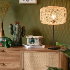 Maisons Du Monde Lampes à Poser Lampe En Bambou Et Métal Noir -Luminaires Soldes 202 lampe en bambou et metal noir 1000 13 39 228204 3