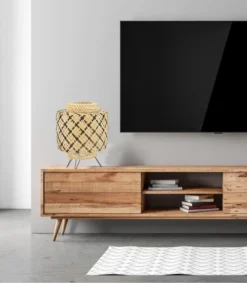 Lussiol Lighting Lampes à Poser Lampe En Bambou Noir H.38 Cm -Luminaires Soldes 202 lampe en bambou noir h 38 cm 3