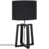 Maisons Du Monde Lampes à Poser Lampe En Bois D'hévéa Et Abat-jour En Coton Noir -Luminaires Soldes 202 lampe en bois d hevea et abat jour en coton noir 1000 0 28 229177 1