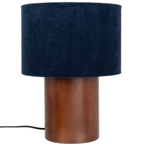 Maisons Du Monde Lampes à Poser Lampe En Bois D'hévéa Marron Et Abat-jour En Velours Bleu Nuit 3 Maisons Du Monde Lampes à Poser Lampe En Bois D'hévéa Marron Et Abat-jour En Velours Bleu Nuit