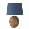 Maisons Du Monde Lampes à Poser Lampe En Bois De Manguier Et Abat-jour En Coton Bleu D43 -Luminaires Soldes 202 lampe en bois de manguier et abat jour en coton bleu d43 1000 0 18 226338 1