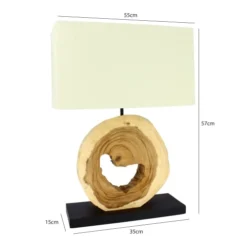 Now’s Home Lampes à Poser Lampe En Bois Naturel Avec Abat-jour Ivoire H57cm -Luminaires Soldes 202 lampe en bois naturel avec abat jour ivoire h57cm 3