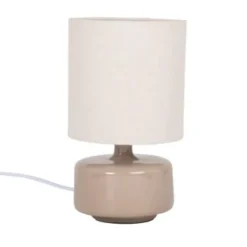 Maisons Du Monde Lampes à Poser Lampe En Céramique Jaune Et Abat-jour En Coton écru -Luminaires Soldes 202 lampe en ceramique beige et abat jour en coton ecru junha 1000 15 2 225010 1 2