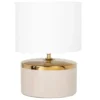 Maisons Du Monde Lampes à Poser Lampe En Céramique Beige Et Fer Doré, Abat-jour En Coton Blanc -Luminaires Soldes 202 lampe en ceramique beige et fer dore abat jour en coton blanc 1000 1 33 228362 1
