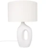 Maisons Du Monde Lampes à Poser Lampe En Céramique Blanche Et Abat-jour En Coton -Luminaires Soldes 202 lampe en ceramique blanche et abat jour en coton 1000 15 10 227560 1