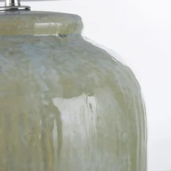 Maisons Du Monde Lampes à Poser Lampe En Céramique Bleue Abat-jour En Lin Blanc -Luminaires Soldes 202 lampe en ceramique bleue abat jour en lin blanc 1000 8 37 209465 2