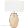 Maisons Du Monde Lampes à Poser Lampe En Céramique Dorée Et Abat-jour En Coton Blanc -Luminaires Soldes 202 lampe en ceramique doree et abat jour en coton blanc 1000 8 26 211012 1