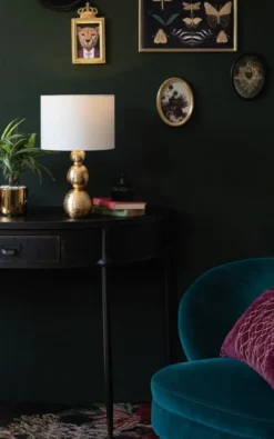 Maisons Du Monde Lampes à Poser Lampe En Céramique Dorée Et Abat-jour En Lin Blanc -Luminaires Soldes 202 lampe en ceramique doree et abat jour en lin blanc 1000 6 30 227211 4