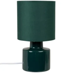 Maisons Du Monde Lampes à Poser Lampe En Céramique Et Abat-jour En Coton Bleu Canard