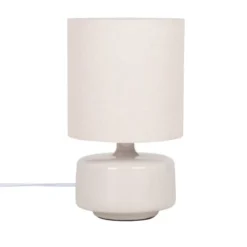 Maisons Du Monde Lampes à Poser Lampe En Céramique Gris Nuage Et Abat-jour En Coton écru