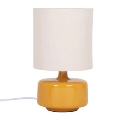 Maisons Du Monde Lampes à Poser Lampe En Céramique Jaune Et Abat-jour En Coton écru