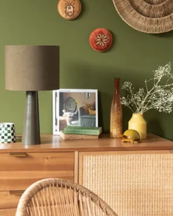 Maisons Du Monde Lampes à Poser Lampe En Céramique Noire Et Abat-jour En Coton Recyclé -Luminaires Soldes 202 lampe en ceramique noire et abat jour en coton recycle 1000 4 3 227430 2