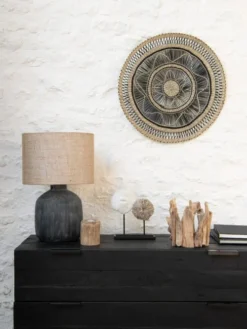 Maisons Du Monde Lampes à Poser Lampe En Céramique Noire Et Abat-jour En Jute -Luminaires Soldes 202 lampe en ceramique noire et abat jour en jute 1000 12 26 210438 3