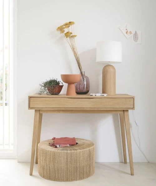 Maisons Du Monde Lampes à Poser Lampe En Chêne Et Abat-jour En Coton Blanc 8 Maisons Du Monde Lampes à Poser Lampe En Chêne Et Abat-jour En Coton Blanc – Image 6