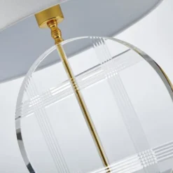 Maisons Du Monde Lampes à Poser Lampe En Cristal, Métal Doré Et Abat-jour Blanc -Luminaires Soldes 202 lampe en cristal metal dore et abat jour blanc 1000 0 2 210086 2