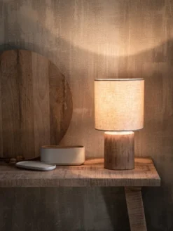 Maisons Du Monde Lampes à Poser Lampe En Eucalyptus Et Abat-jour En Coton écru -Luminaires Soldes 202 lampe en eucalyptus et abat jour en coton ecru 1000 14 1 216645 4