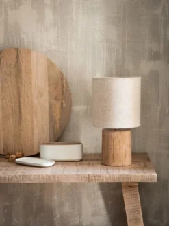 Maisons Du Monde Lampes à Poser Lampe En Eucalyptus Et Abat-jour En Coton écru -Luminaires Soldes 202 lampe en eucalyptus et abat jour en coton ecru 1000 14 1 216645 5