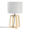 Maisons Du Monde Lampes à Poser Lampe En Hévéa Avec Abat-jour Gris -Luminaires Soldes 202 lampe en hevea avec abat jour gris 1000 5 30 151730 14