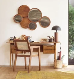 Maisons Du Monde Lampes à Poser Lampe En Hévéa Et Abat-jour En Métal Noir -Luminaires Soldes 202 lampe en hevea et abat jour en metal noir 1000 14 13 210712 4