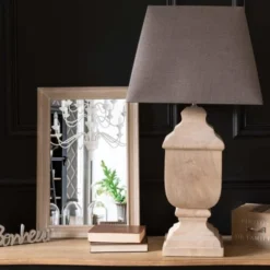 Maisons Du Monde Lampes à Poser Lampe En Manguier Et Abat-jour Gris Anthracite -Luminaires Soldes 202 lampe en manguier et abat jour gris anthracite 1000 5 31 177315 7